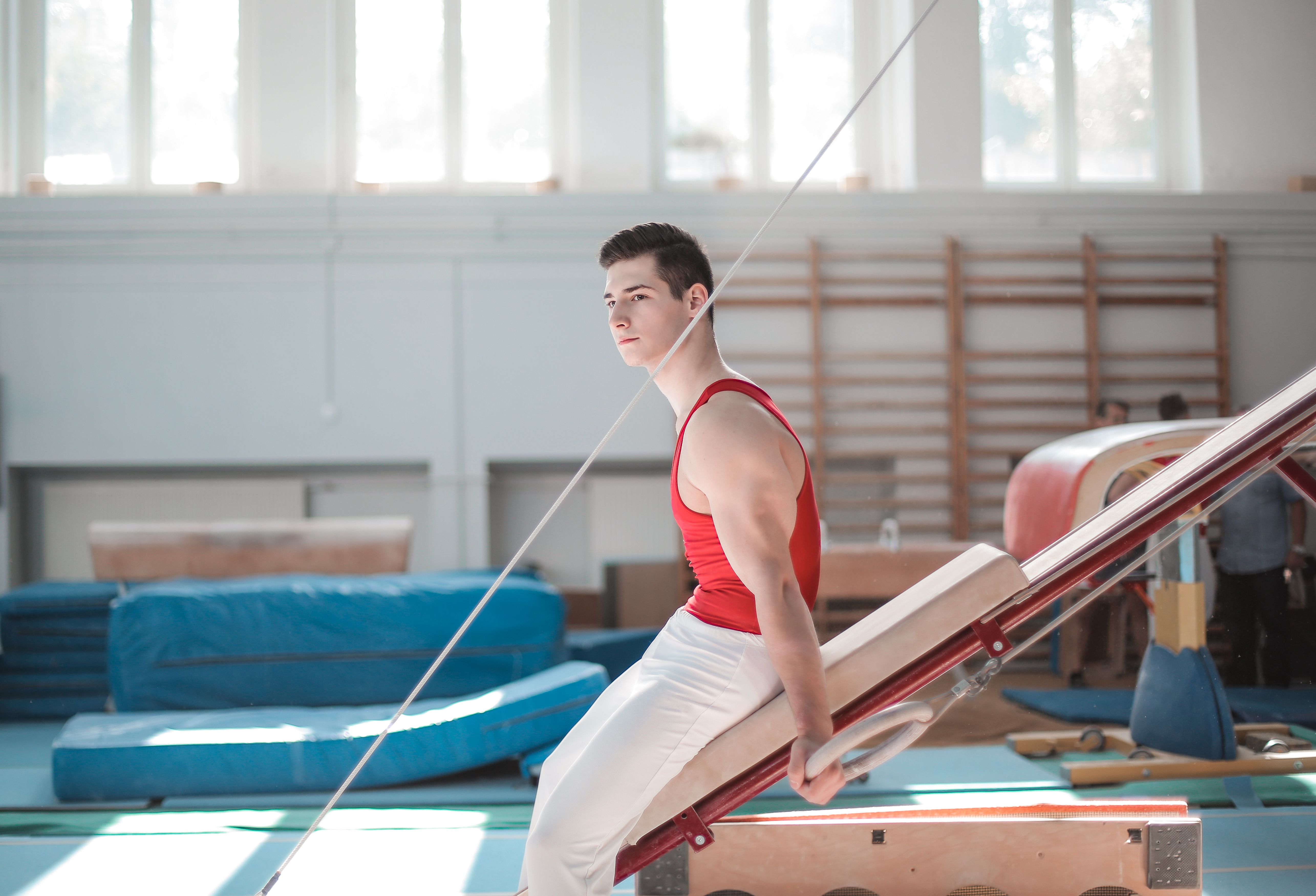 Child in gymnastics class